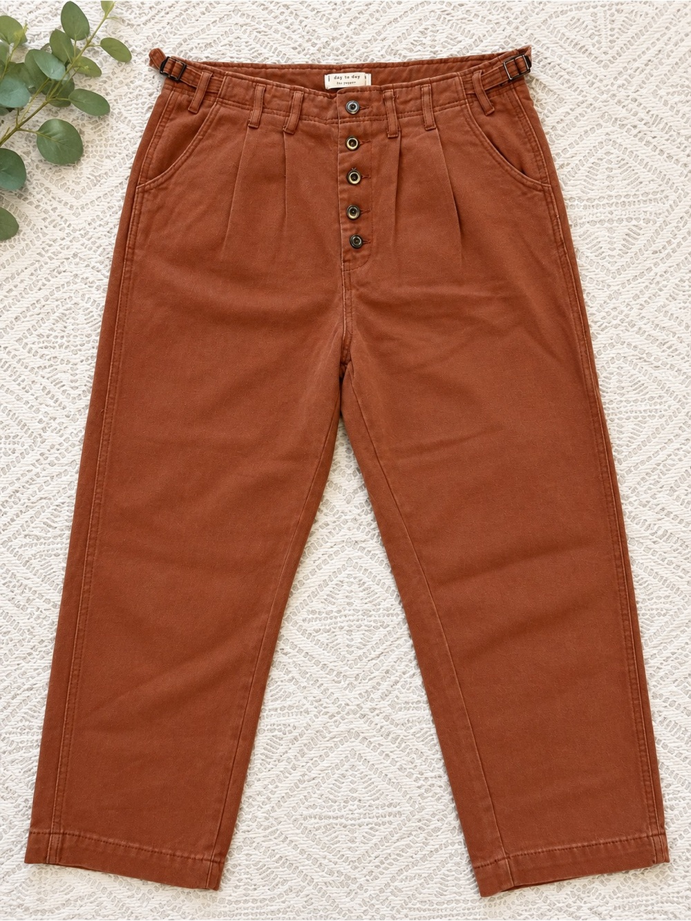Blu Pepper Day to Day Rust High Rise Utility Pants Size 30